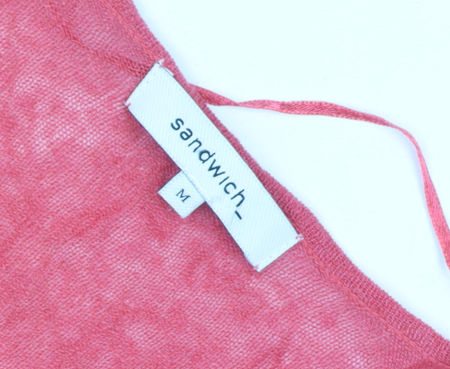 Sandwich Womens Pink V-Neck Long Sleeve Knit Cardigan M