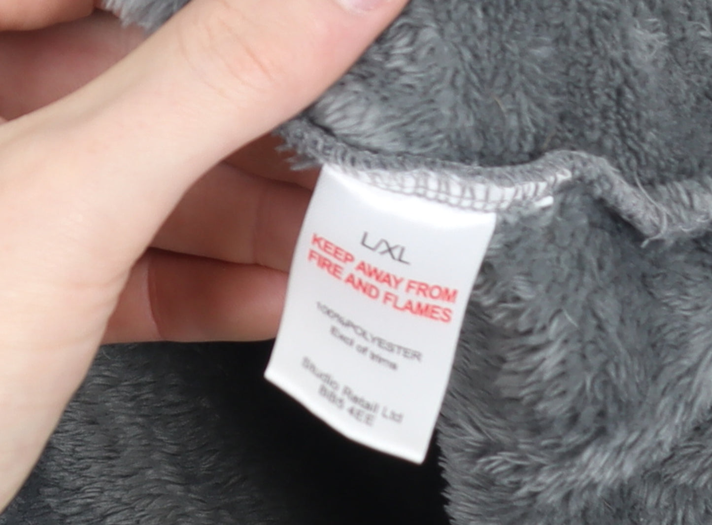 Studio Mens Grey Fleece Hooded Robe L/XL Winter Nightwear