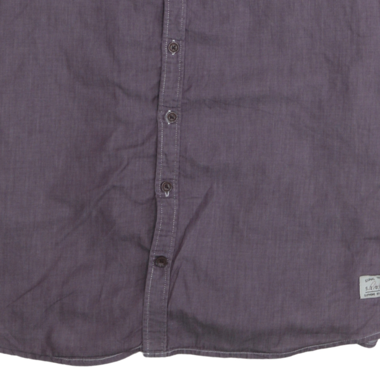 Signal Men's Purple Long Sleeve Regular Fit Cotton Button-Up Shirt L
