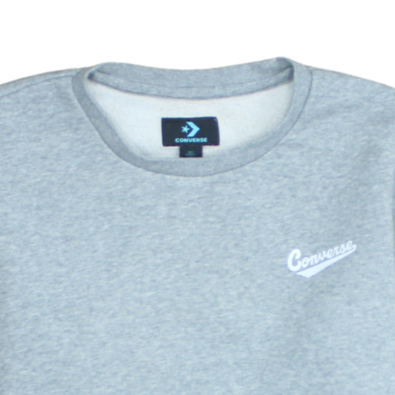 Converse Mens Grey L Crew Neck Pullover Fleece Sweatshirt
