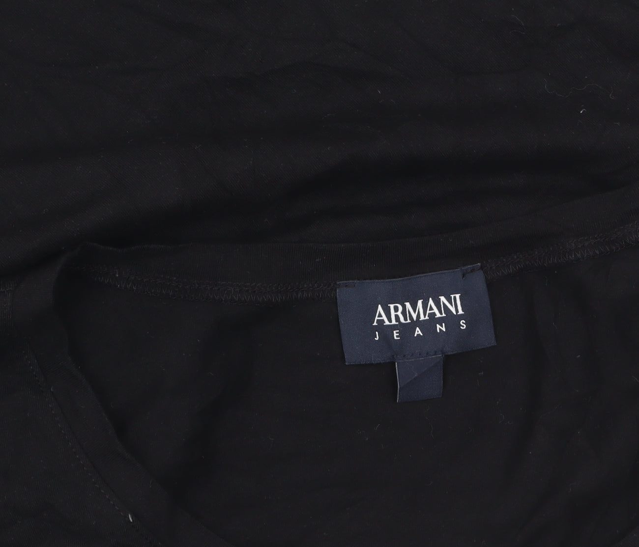 Armani Jeans Women's Black Sequin Logo Slim Fit T-Shirt Size 14