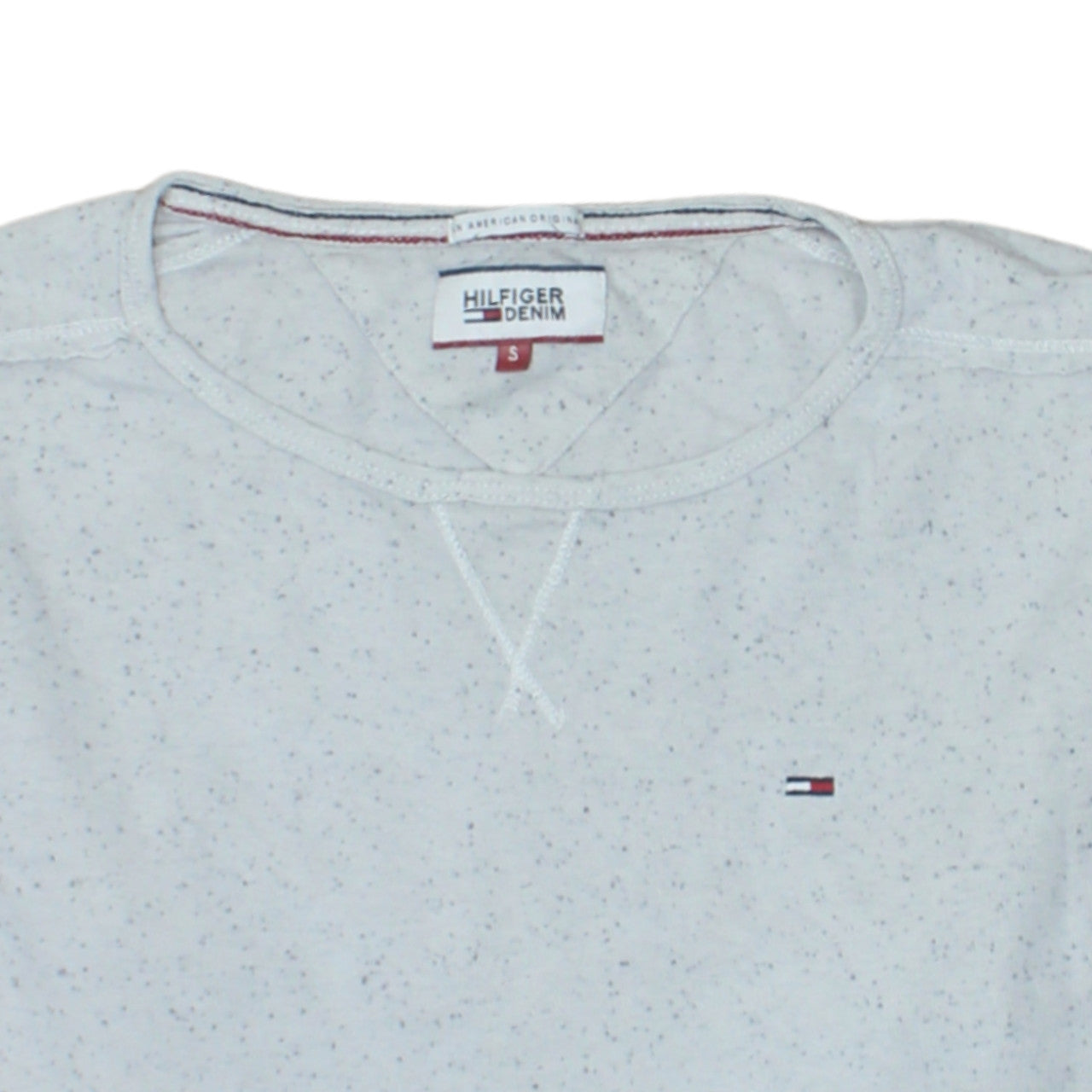 Tommy Hilfiger Denim Men's White Long Sleeve Crew Neck Casual Top Size S