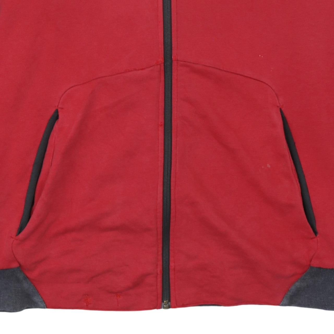 The North Face Mens Red Grey Full Zip Hoodie XL FlashDry Cotton Blend