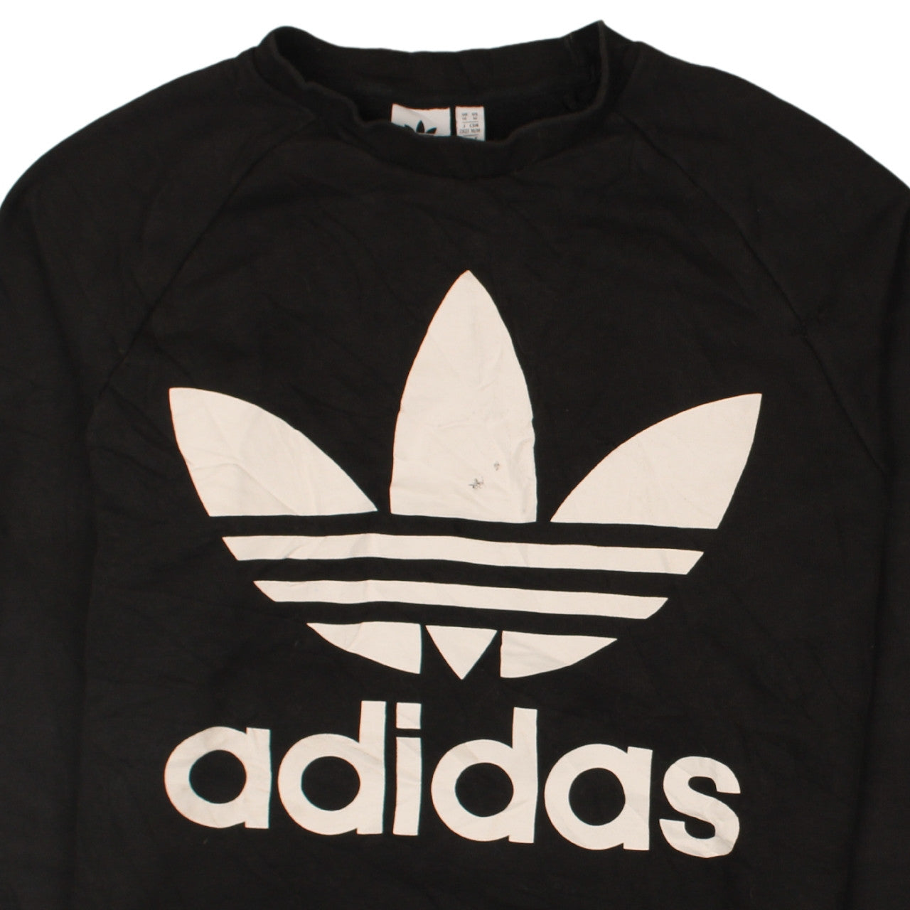 Adidas Womens Black Crew Neck Pullover Sweatshirt Size 14