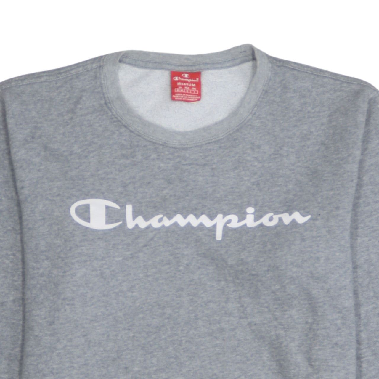 Champion Men's Grey Medium Pullover Sweatshirt Logo Graphic