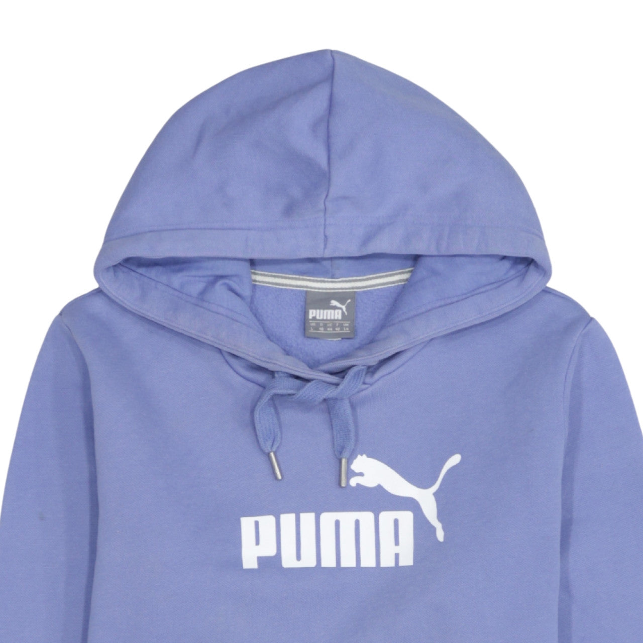 Puma Women’s Blue Pullover Hoodie Size 14 Cotton Blend Logo Sweatshirt