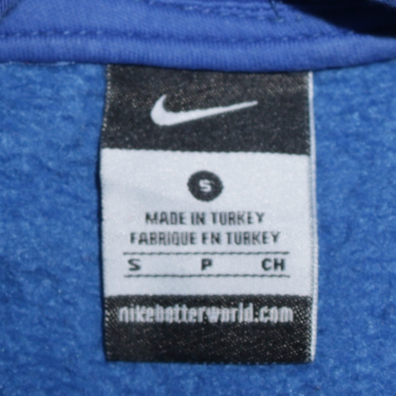 Nike Men's Blue Pullover Hoodie Small Logo Fleece Sweatshirt