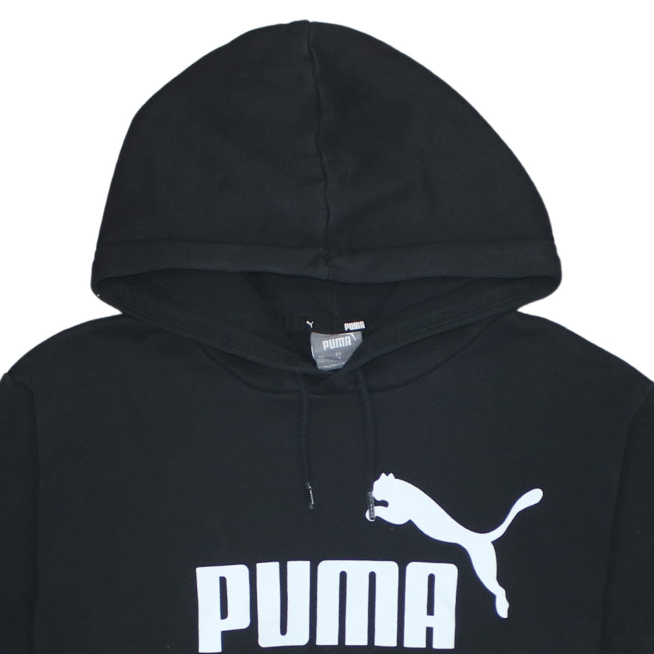 Puma Men's Black Pullover Hoodie L Regular Fit Fleece Sportswear