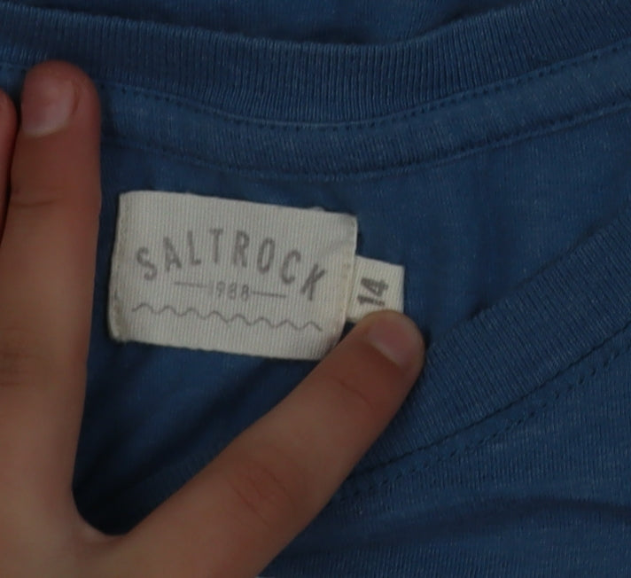 Saltrock Men's Blue Graphic Rock T-Shirt Size S Cotton Blend