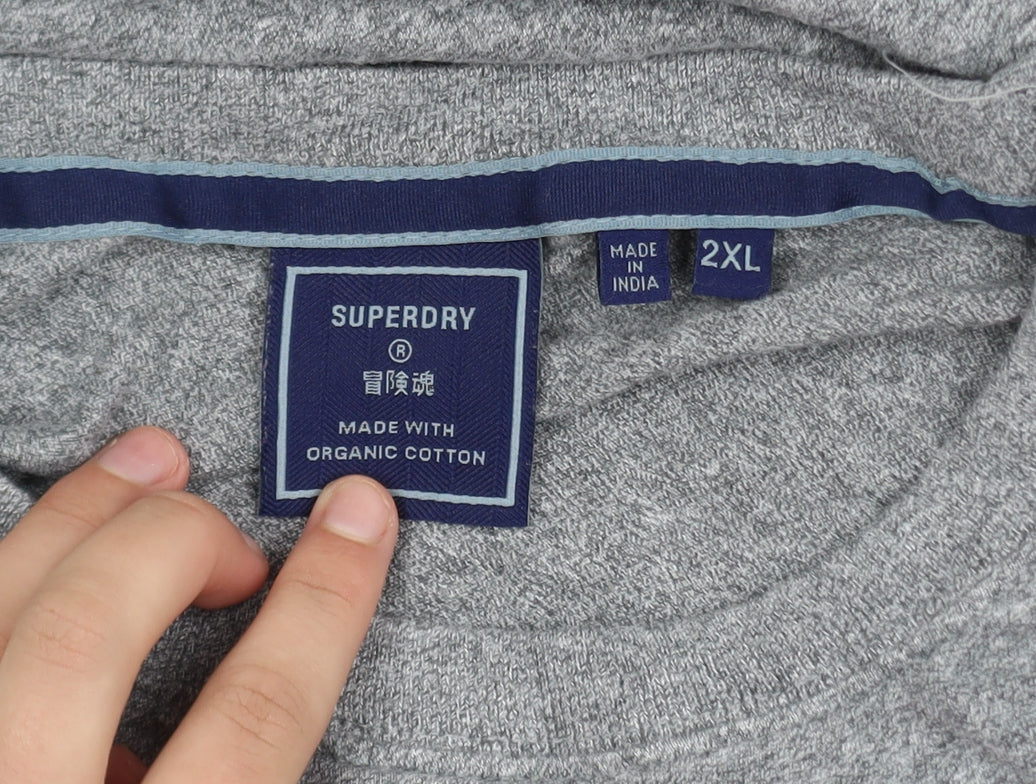 Superdry Men's Grey 2XL Organic Cotton Crew Neck T-Shirt
