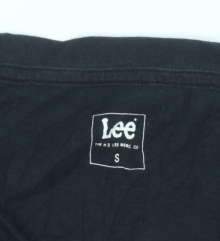 Lee Women’s Black Cotton T-Shirt S Classic Short Sleeve Top