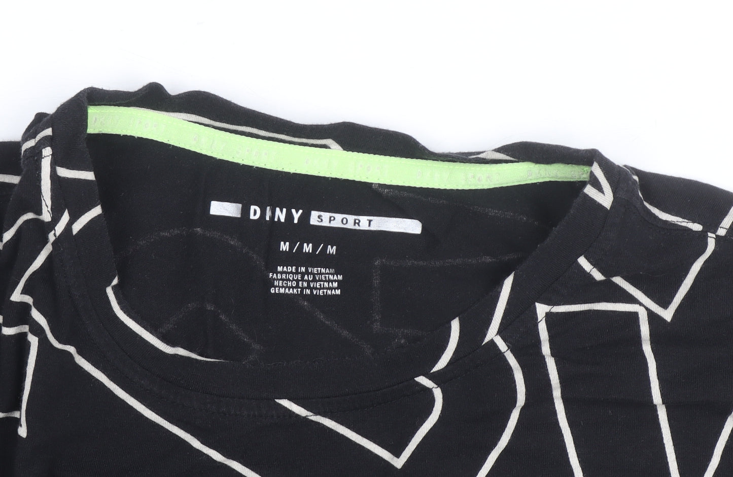 DKNY Women's Black Cropped Logo T-Shirt in Size M