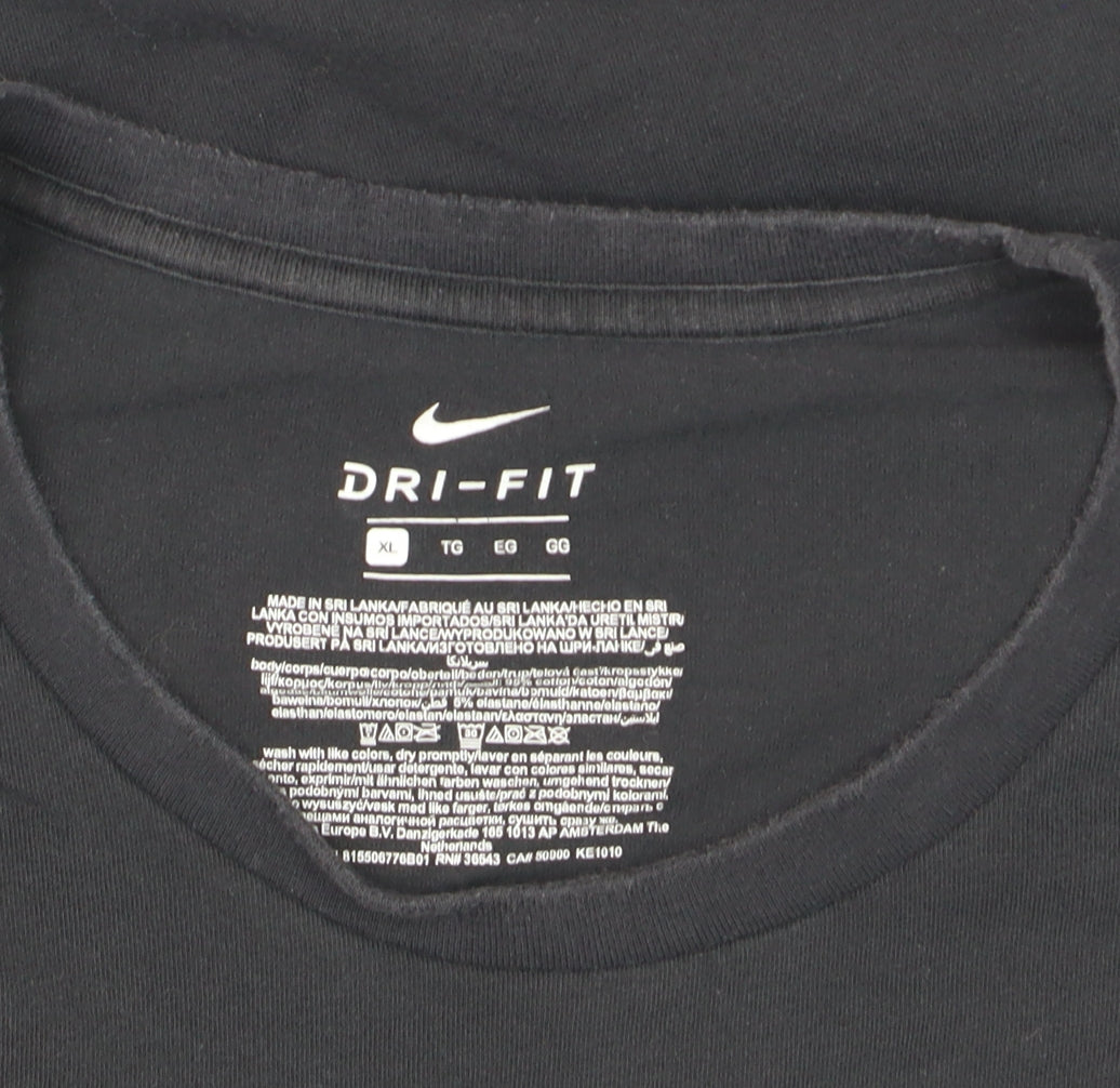 Nike Men's Black Dri-FIT Sports T-Shirt XL Athletic Fit
