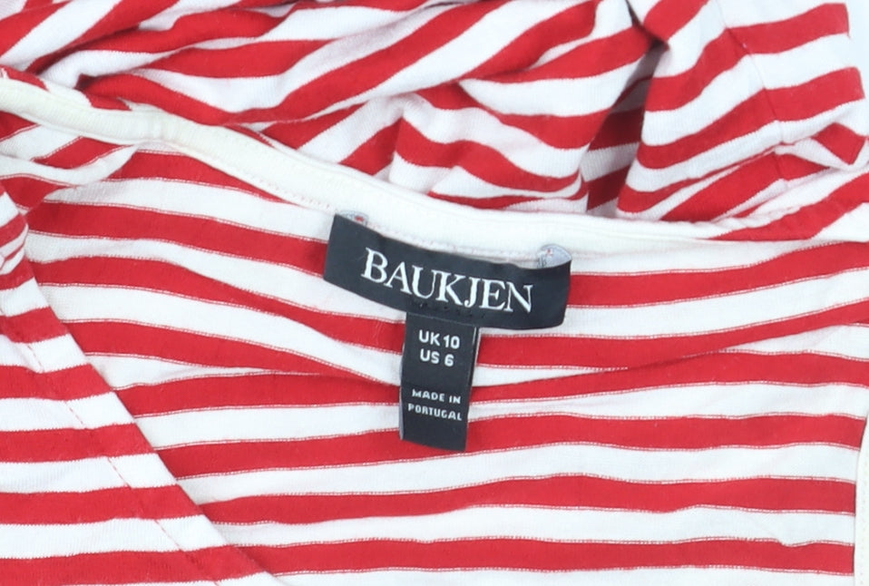 Baukjen Women Red White Striped Viscose Stretch Tank Dress Size 10