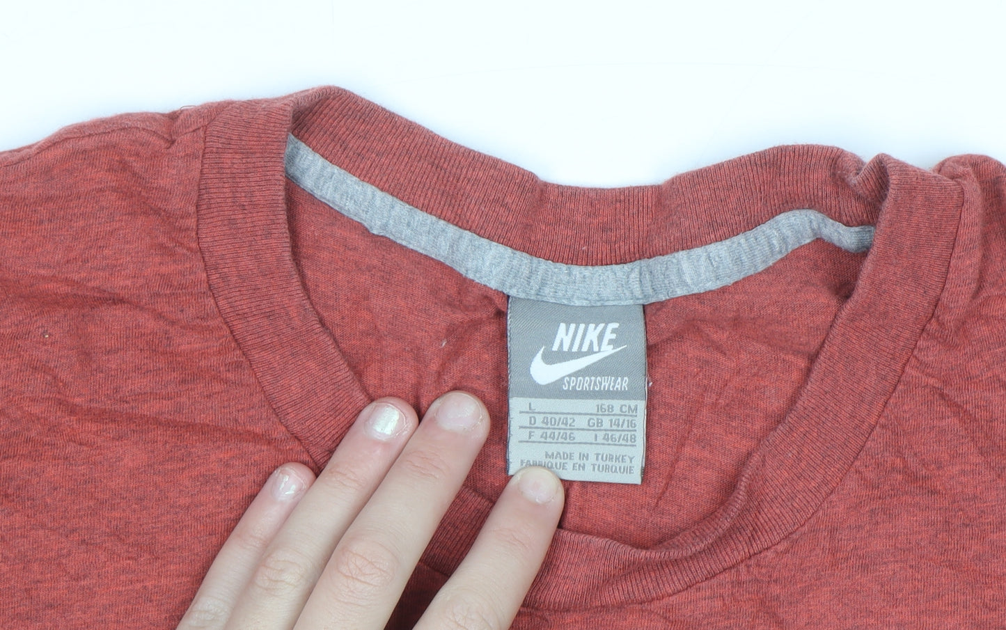 Nike Women’s Red Logo Sportswear T-Shirt Size L UK 14/16 Casual Top
