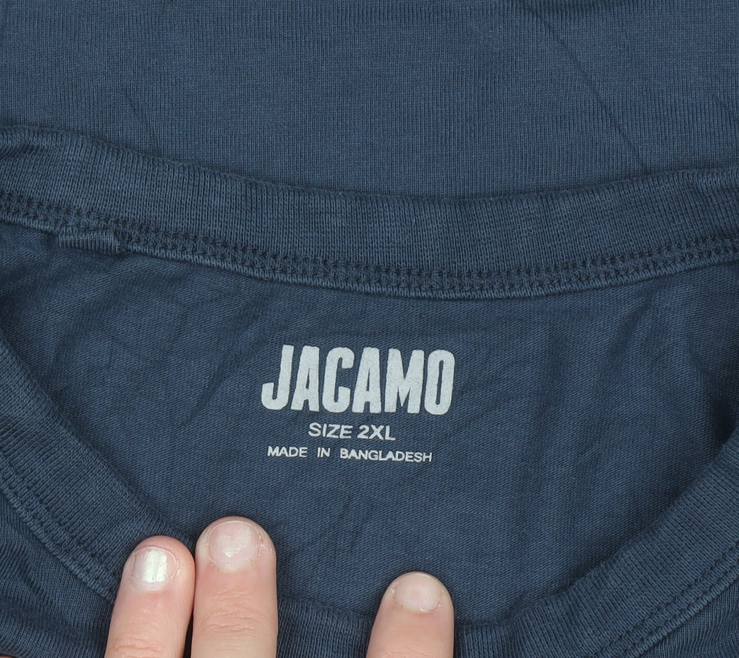 Jacamo Men's Navy 2XL Cotton Crew Neck T-Shirt