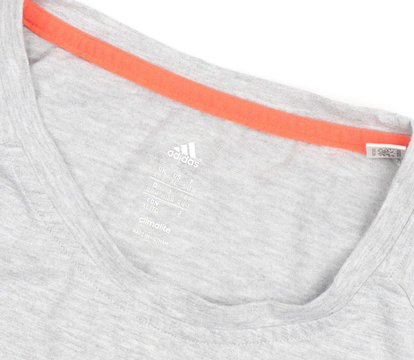 Adidas Men's Grey XL Climalite Short Sleeve Sports T-Shirt