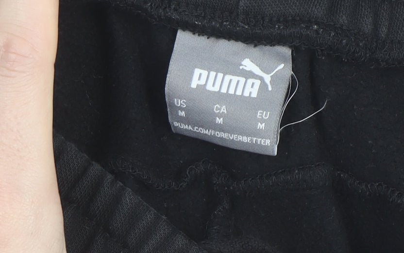 Puma Men's Black Jogger Sweatpants M Cotton Blend Activewear Trousers