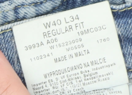 Wrangler Men's Blue Regular Fit Straight Leg Jeans W40 L34
