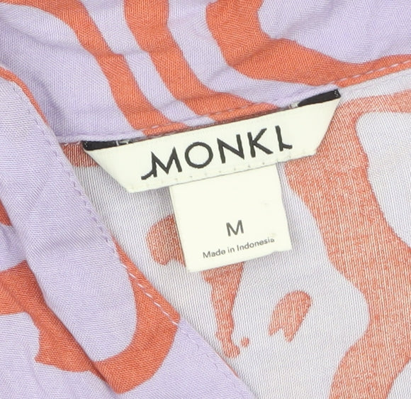 Monki Women’s Multicoloured Cropped Viscose Button-Up Shirt M