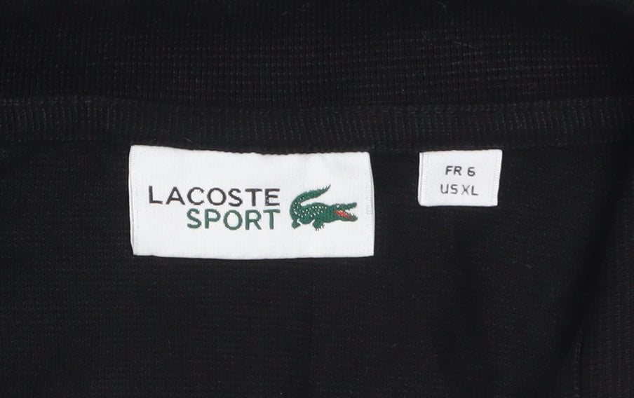 Lacoste Sport Men’s Black Long Sleeve Polo Shirt XL Cotton