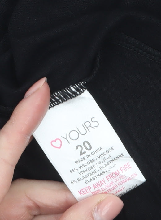 Yours Women’s Black Plus Size 20 Culotte Stretch Shorts