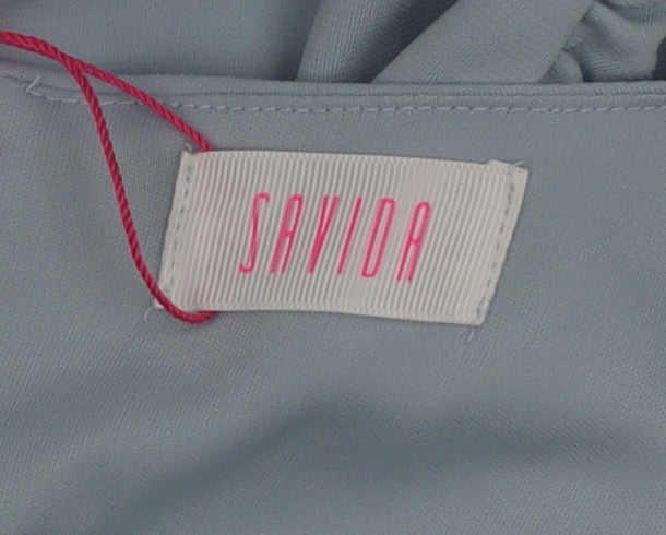 Savida Women's Blue Knee Length Sheath Dress Size 14