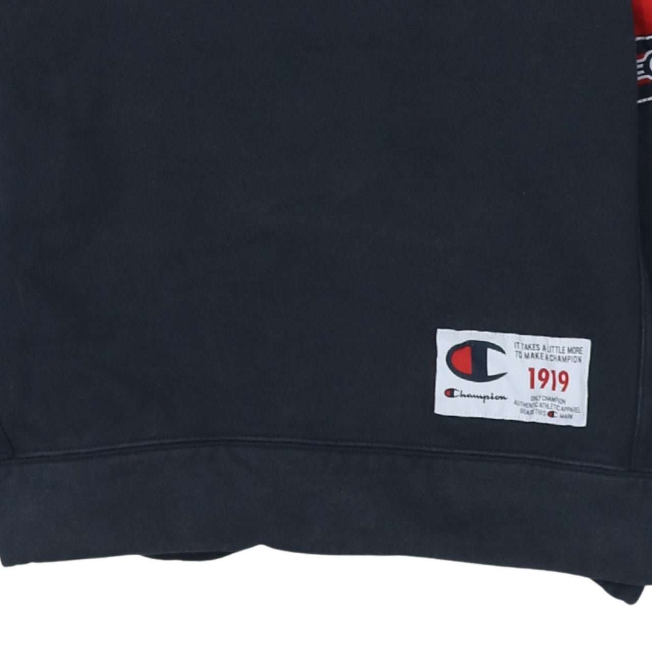Champion Men's Blue 1/4 Zip Hoodie Small Regular Fit Logo Sportswear