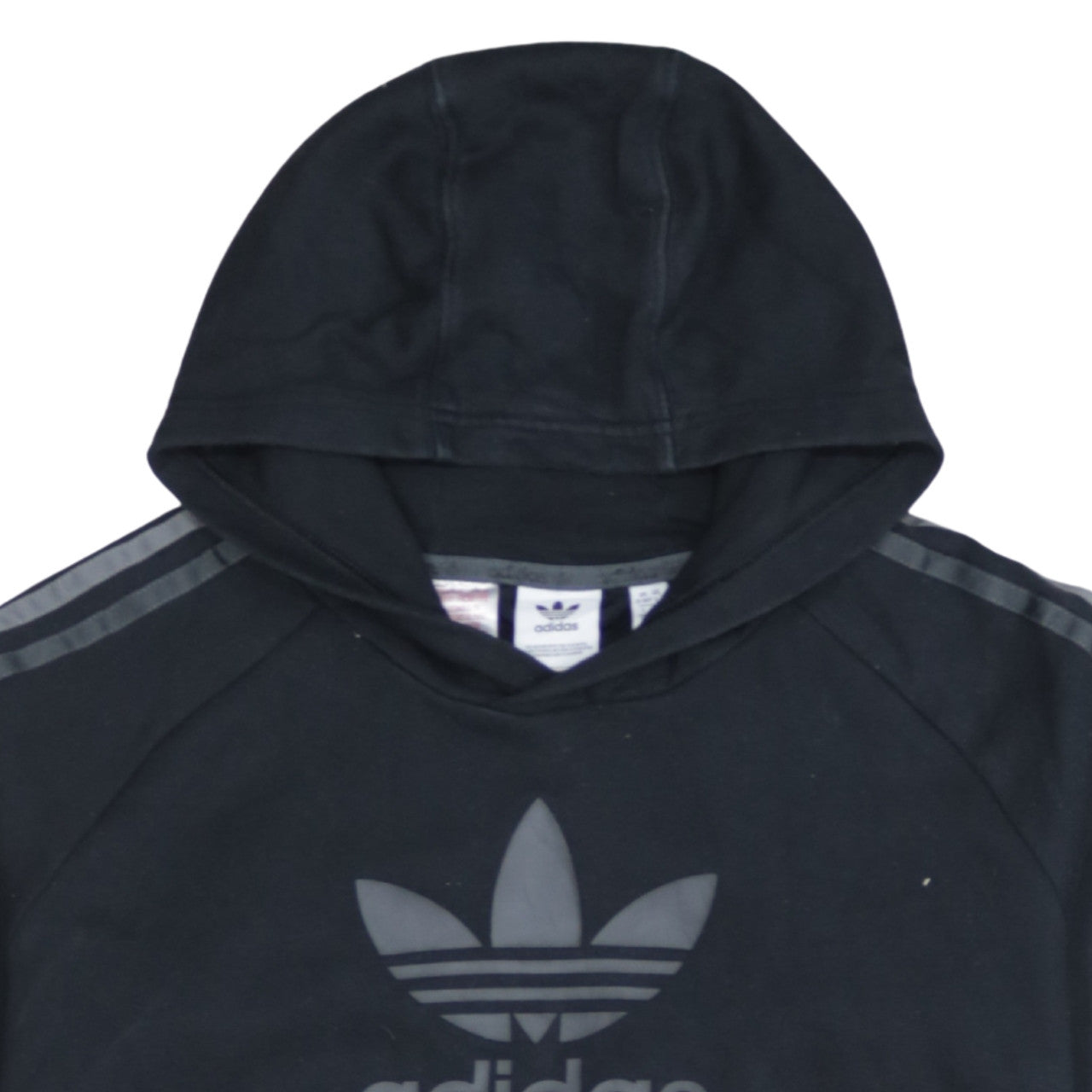 Adidas Boys Black Pullover Hoodie L 13-14 Years Cotton Blend Logo Sportswear