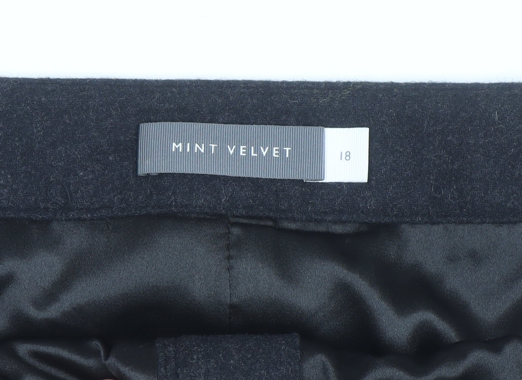 Mint Velvet Women's Black Wool Blend Pencil Skirt Size 18