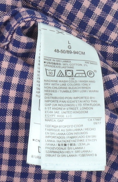 GAP Men’s Multicoloured Check Long Sleeve Button-Down Shirt L