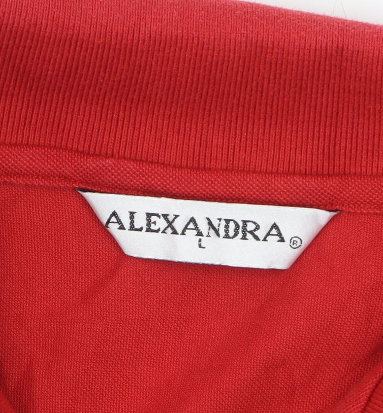 Alexandra Men's Red Cotton Blend Workwear Polo Shirt Size L