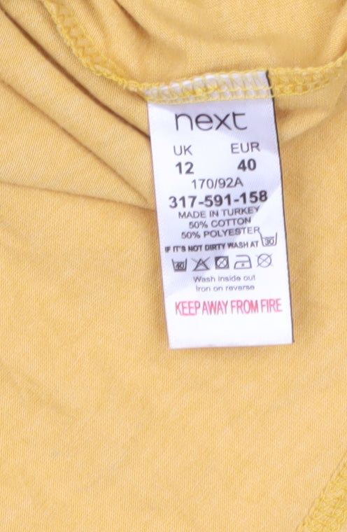 Next Women’s Yellow Star Long Sleeve Cotton Blend T-Shirt Size 12