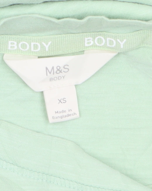 Marks and Spencer Womens Green XS Basic Cotton T-Shirt