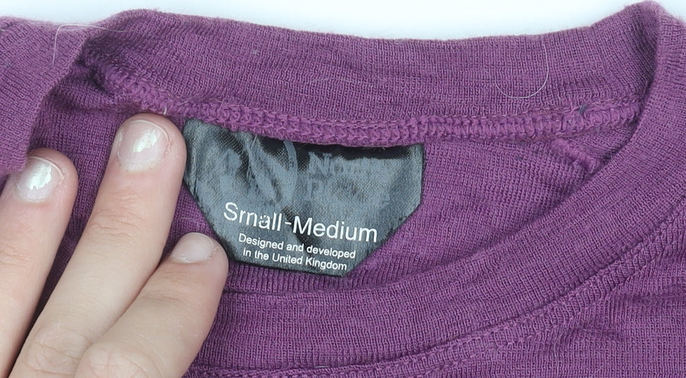 North Ridge Womens Purple Merino Wool Long Sleeve Pullover Jumper S