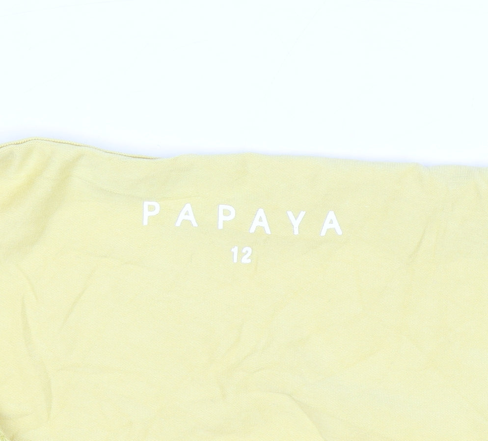Papaya Women's Yellow Camisole Tank Top Size 12 Cotton Blend