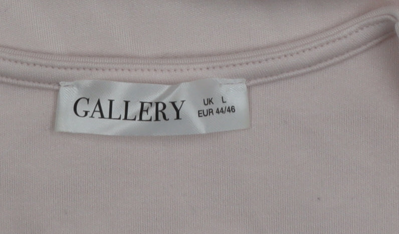 Gallery Women's Light Pink Sleeveless Cotton Blend Basic Tank Top L