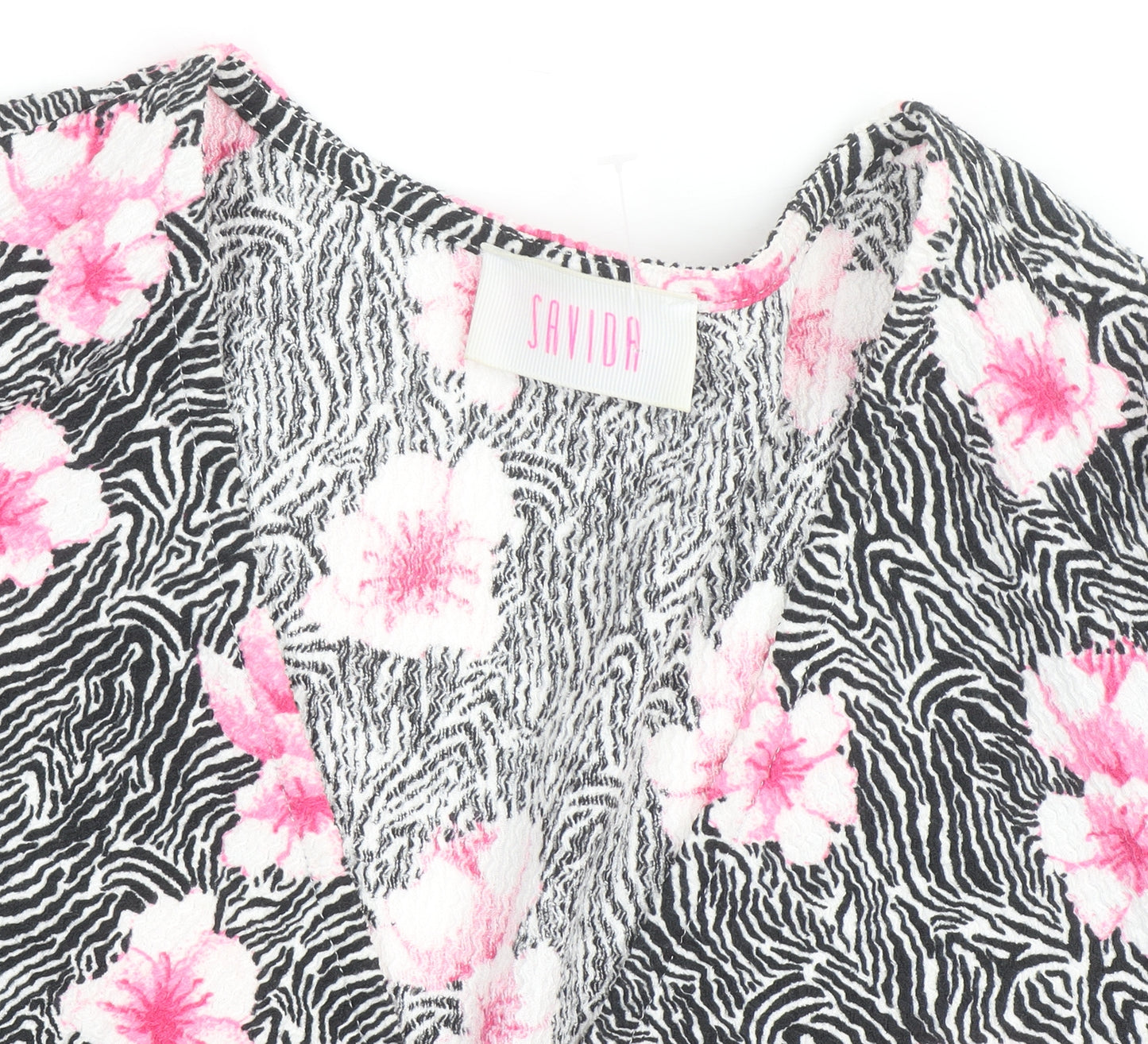 Savida Women's Multicoloured Floral Wrap Blouse Size 12