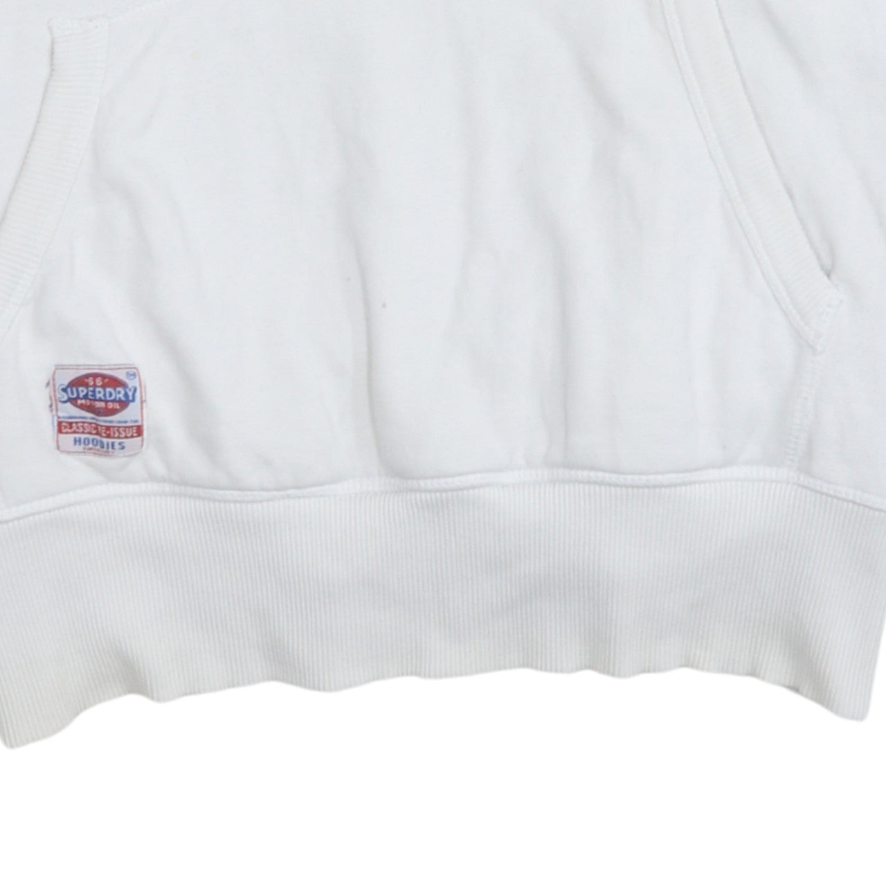 Superdry Men's White Pullover Hoodie L Retro Graphic Fleece