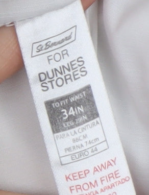 Dunnes Stores Women Beige Chino Trousers Size 16 Regular Fit 34W 29L