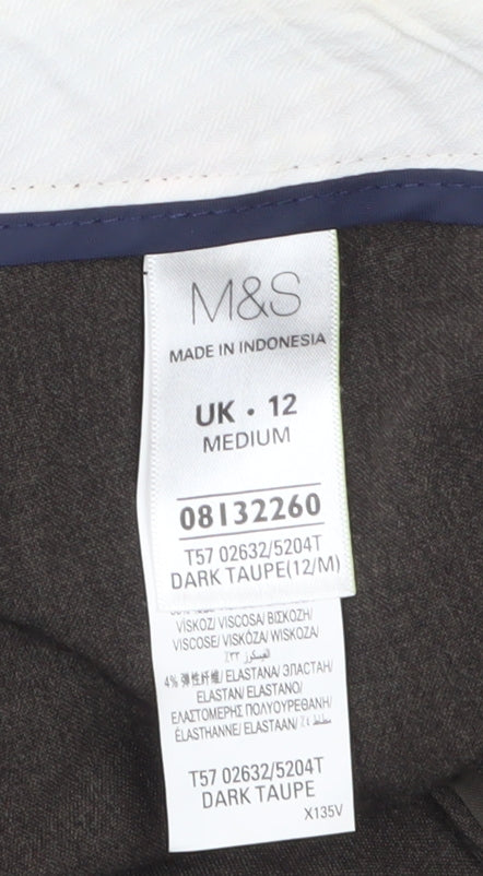 Marks and Spencer Women's Brown Straight Dress Trousers Size 12