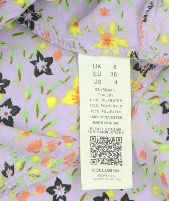 Collusion Women’s Purple Floral Slip Dress Size 8