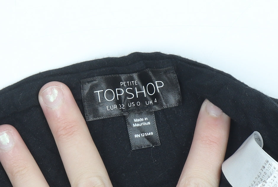 Topshop Petite Womens Black Strapless Cotton Camisole Top UK 4