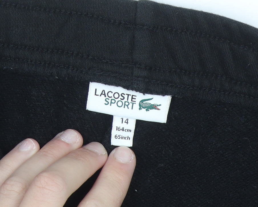 Lacoste Sport Women's Black Cotton Blend Jogger Trousers Size 14