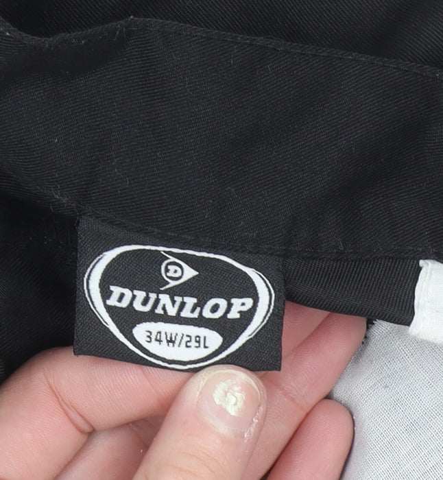 Dunlop Men's Black Regular Fit Polyester Work Trousers 34W 29L