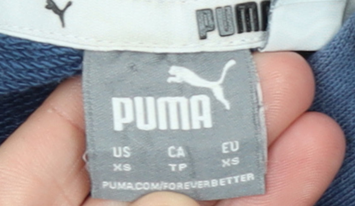 Puma Men Blue XS Pullover Hoodie Sports Fleece Sweatshirt
