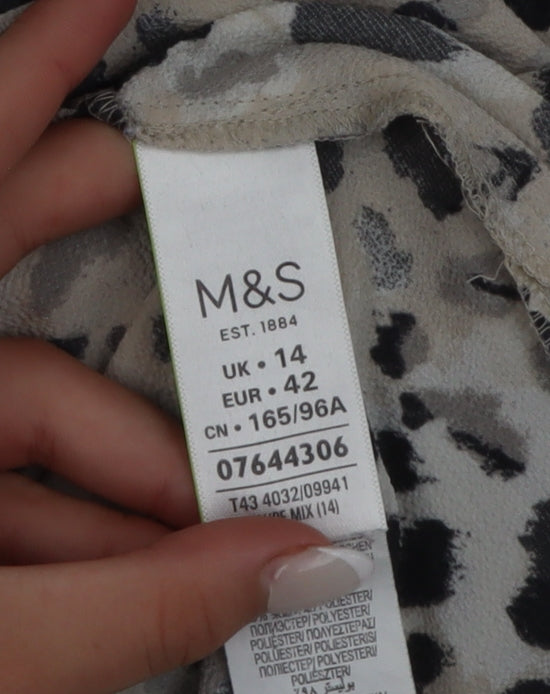 Marks and Spencer Women’s Beige Animal Print Blouse Size 14