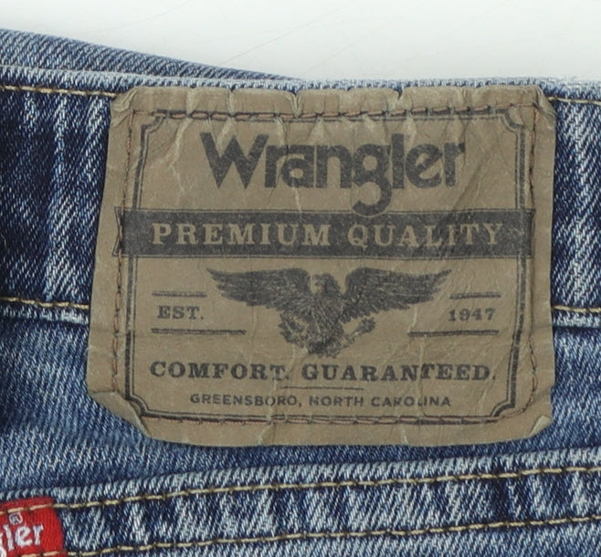 Wrangler Men's Blue 40x32 Straight Fit Denim Jeans