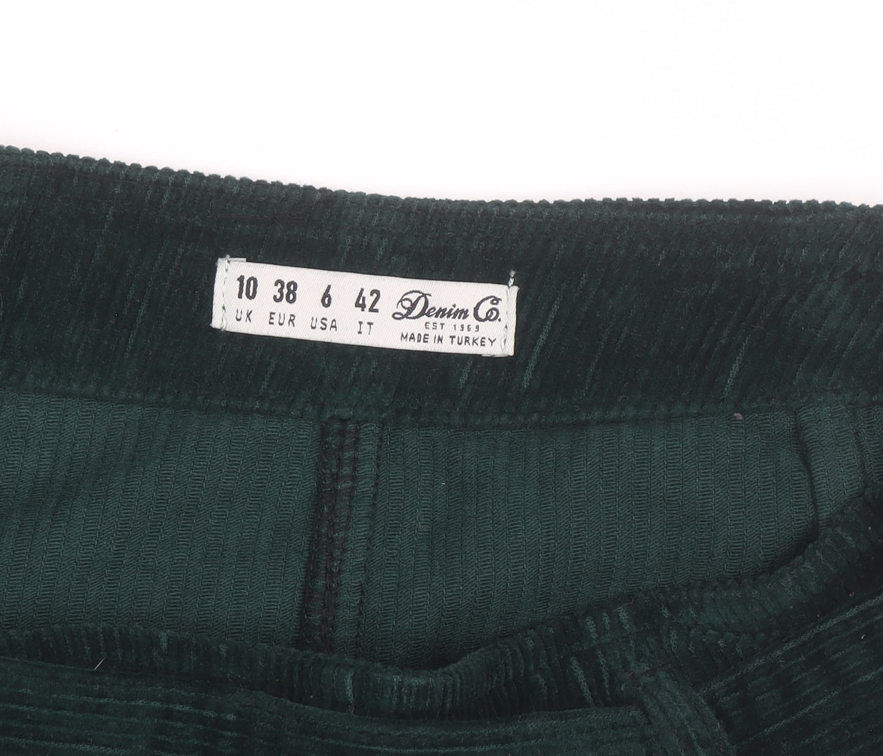Denim Co. Women's Green Corduroy A-Line Short Skirt Size 10