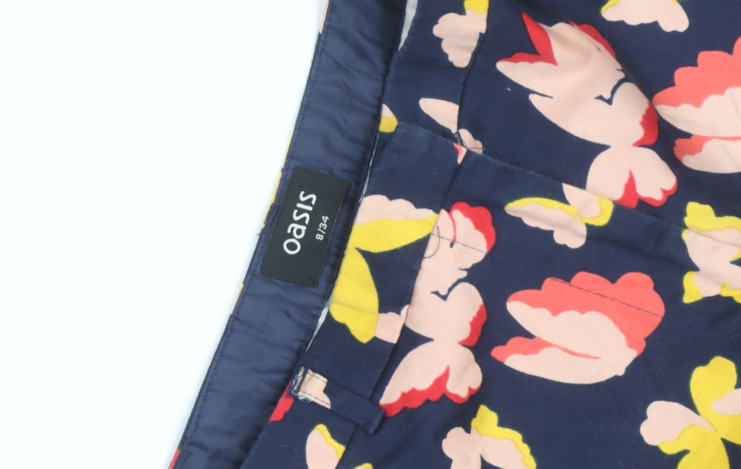 Oasis Women’s Multicoloured Floral Ankle Slim Trousers Size 8